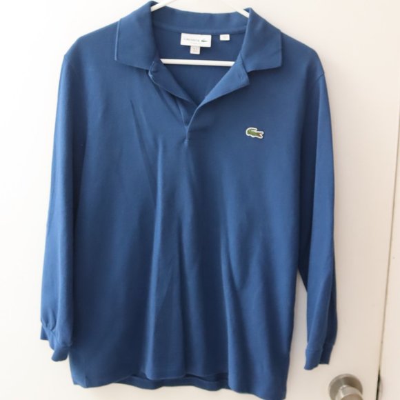 Lacoste Classic Fit Blue Long Sleeve Shirt size M - Picture 2 of 10